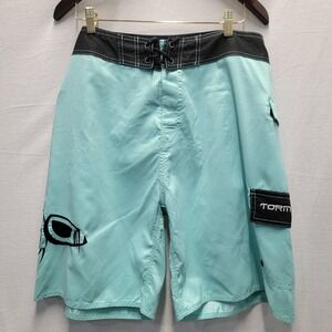 Tormenter Black Teal Bonefish Board Shorts Size 42 Swim Surf Beach Summer
